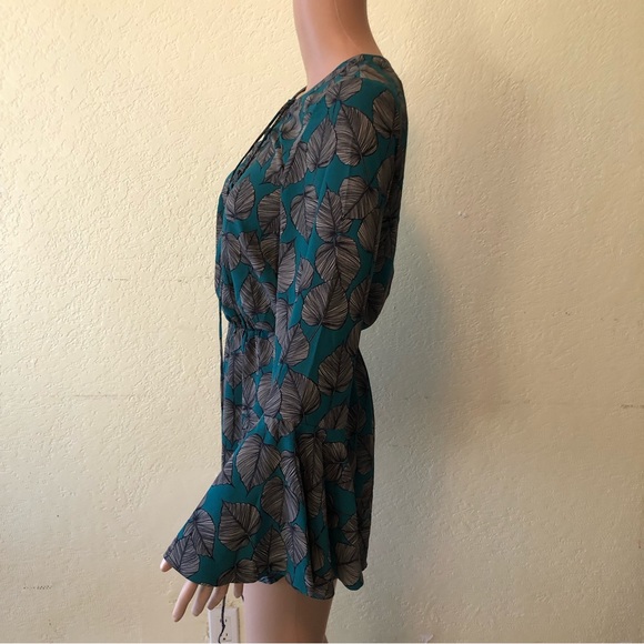 Mas Animale Overall Romper Women’s Size 36(XS/S) Green/Gray Long Flared Sleeves - Picture 5 of 16